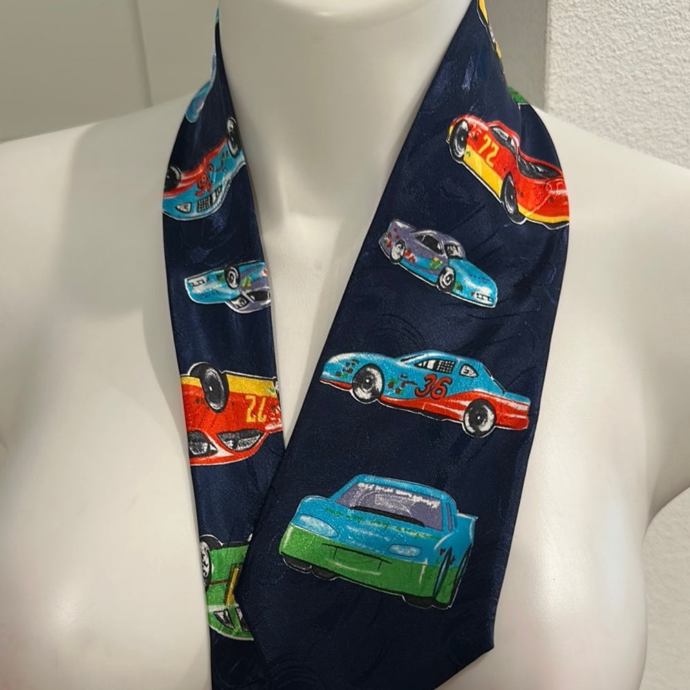 Colorful Car Print Tie